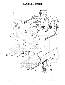 Manifold Parts Diagram and Parts List for WFG550S0HZ2  Whirlpool Range