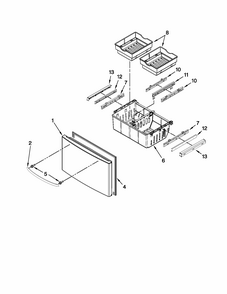 Freezer Door Parts Diagram and Parts List for 59679542014  Kenmore Refrigerator