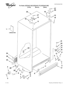Cabinet Parts Diagram and Parts List for ED2CHQXVQ03  Whirlpool Refrigerator