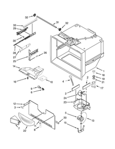 Freezer Liner Parts Diagram and Parts List for 10672009015  Kenmore Refrigerator