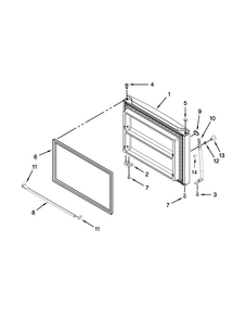 Freezer Door Parts Diagram and Parts List for WRT359SFYM02  Whirlpool Refrigerator