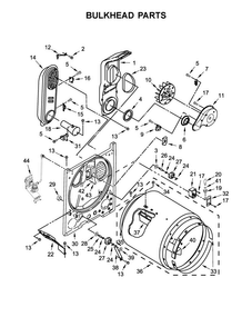 Bulkhead Parts Diagram and Parts List for WGD7300DW0  Whirlpool Dryer