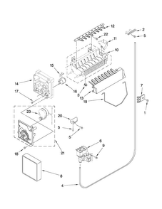 Icemaker Parts Diagram and Parts List for ED2CHQXVQ03  Whirlpool Refrigerator