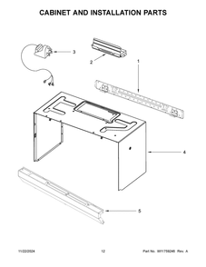 07 - Cabinet And Installation Parts Diagram and Parts List for WMH32519HV11  Whirlpool Microwave