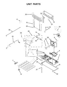 Unit Parts Diagram and Parts List for KRFF507EWH01  KitchenAid Refrigerator