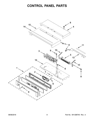 Control Panel Parts Diagram and Parts List for IBS300DS03  Whirlpool Wall Oven