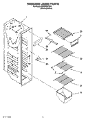 FREEZER LINER PARTS Diagram and Parts List for RS25CGXTD00  Roper Refrigerator