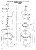 AGITATOR, BASKET AND TUB Diagram and Parts List for 4XLA87W92AN1  Whirlpool Washer