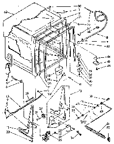 Tub Diagram and Parts List for DU7400X5-0  Whirlpool Dishwasher