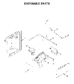 Dispenser parts Diagram and Parts List for WRS311SDHB03  Whirlpool Refrigerator