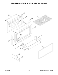08 - Freezer Door And Basket Parts Diagram and Parts List for KBFN506ESS06  Whirlpool Refrigerator