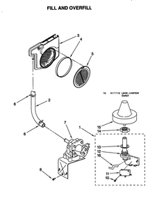 Fill And Overfill Diagram and Parts List for KUDS25SEWH0  KitchenAid Dishwasher