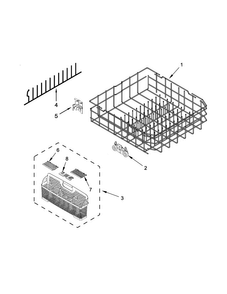 Lower Rack Parts Diagram and Parts List for GLB14BBANA0  Whirlpool Dishwasher