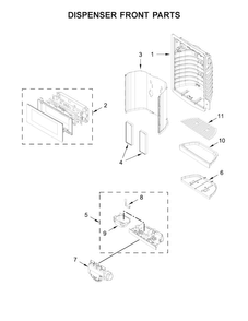 Dispenser Front Parts Diagram and Parts List for KFIS29PBMS03  KitchenAid Refrigerator