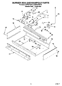 BURNER BOX AND MANIFOLD PARTS Diagram and Parts List for KDRP407HBU10  KitchenAid Range