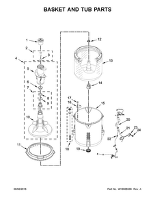Basket And Tub Parts Diagram and Parts List for ITW4871FW0  Inglis Washer