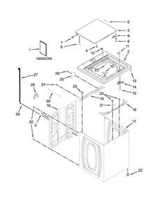 Top And Cabinet Parts Diagram and Parts List for 11022102310  Kenmore Washer