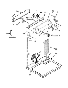 Top And Console Parts Diagram and Parts List for 1CWGD4800DQ0  Whirlpool Dryer