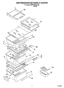 REFRIGERATOR SHELF PARTS Diagram and Parts List for BRS70ABANA02  Whirlpool Refrigerator