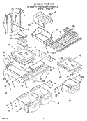 SHELF Diagram and Parts List for KTRS19KEWH01  KitchenAid Refrigerator