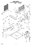 UNIT Diagram and Parts List for KTRP19KLWH01  KitchenAid Refrigerator