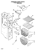 FREEZER LINER PARTS Diagram and Parts List for KSRG22FKSS15  KitchenAid Refrigerator