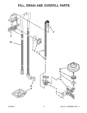 FILL, DRAIN AND OVERFILL PARTS Diagram and Parts List for KUDC10IBBL0  KitchenAid Dishwasher