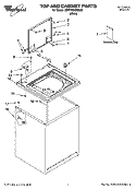 TOP AND CABINET PARTS Diagram and Parts List for 3SWTW5205SQ0  Whirlpool Washer