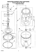 AGITATOR, BASKET AND TUB PARTS Diagram and Parts List for LXR7244PQ0  Whirlpool Washer