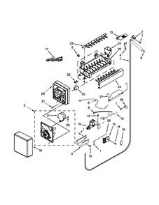 Icemaker Parts Diagram and Parts List for KSSC48FTS20  KitchenAid Refrigerator