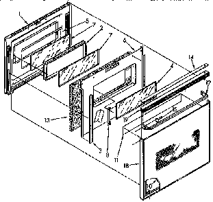 Door Diagram and Parts List for KEDS207AL1  KitchenAid Range