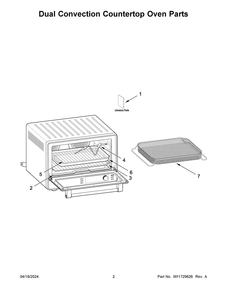 Dual Convection Countertop Oven Parts Diagram and Parts List for KCO224BM0  KitchenAid Wall Oven