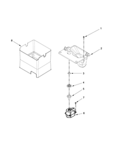 Motor And Ice Container Parts Diagram and Parts List for 7WF736SDAM11  Whirlpool Refrigerator