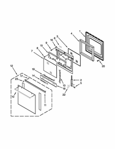 Oven Door Parts Diagram and Parts List for IBS650PXB01  Whirlpool Wall Oven