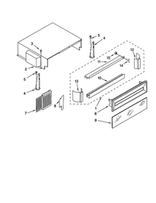 Top Grille And Unit Cover Diagram and Parts List for KSSS36QJS00  KitchenAid Refrigerator
