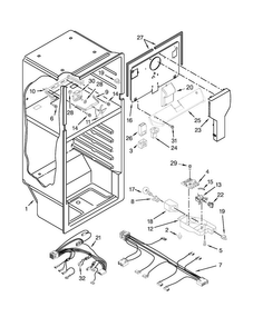 Liner Parts Diagram and Parts List for W8TXNGZBB01  Whirlpool Refrigerator