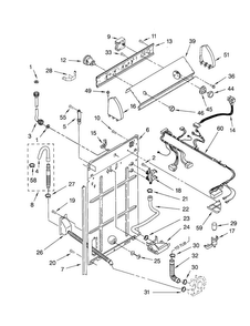 Controls And Rear Panel Diagram and Parts List for LSR5132JQ1  Whirlpool Washer