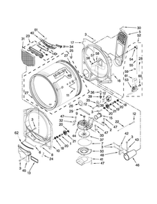 Bulkhead Parts Diagram and Parts List for WGD8900BC0  Whirlpool Dryer