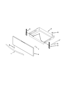 Drawer Parts Diagram and Parts List for WEE760H0DH0  Whirlpool Range