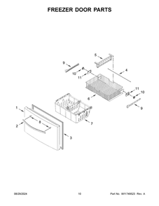 06 - Freezer Door Parts Diagram and Parts List for WRFF3436RW00  Whirlpool Refrigerator