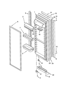 Refrigerator Door Diagram and Parts List for KSRB25FKBL02  KitchenAid Refrigerator