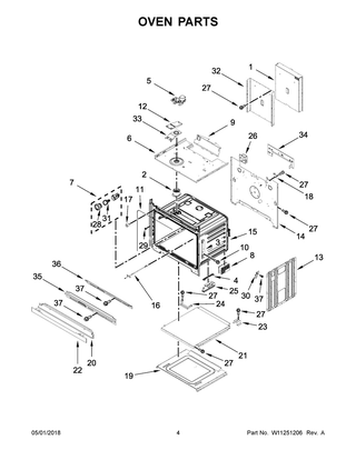 Oven Parts Diagram and Parts List for WOD51EC7AW06  Whirlpool Wall Oven