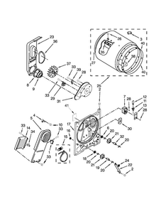 Bulkhead Parts Diagram and Parts List for 11061202013  Kenmore Dryer
