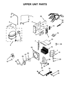 Upper Unit Parts Diagram and Parts List for KBSD606ESS01  KitchenAid Refrigerator