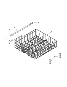 Upper Rack And Track Parts Diagram and Parts List for WDF310PLAT5  Whirlpool Dishwasher