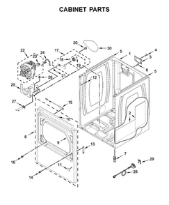 Cabinet Parts Diagram and Parts List for YWED5100HC1  Whirlpool Dryer