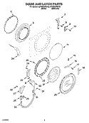 DOOR AND LATCH PARTS Diagram and Parts List for KHWS02RMT0  KitchenAid Washer
