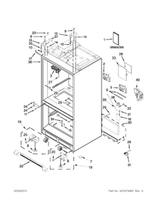 Cabinet Parts Diagram and Parts List for WRF736SDAT00  Whirlpool Refrigerator