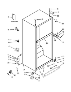 Cabinet Parts Diagram and Parts List for WRT3L1SZYB01  Whirlpool Refrigerator