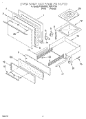 OVEN DOOR AND BROILER Diagram and Parts List for FGP215EW0  Roper Range